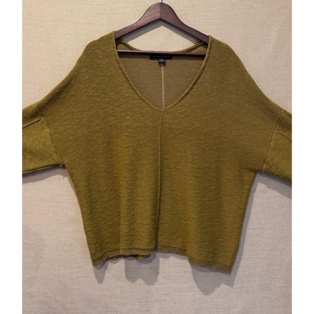 Sanctuary Dolman Sleeve 100% Cotton Women's 2X V-Neck Sweater Coastal Lagenlook